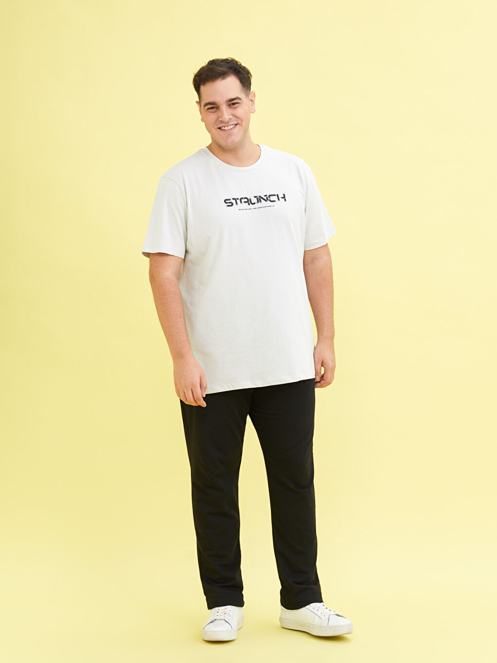 Siyah Slim Fit Büyük Beden Erkek Eşofman Altı-1