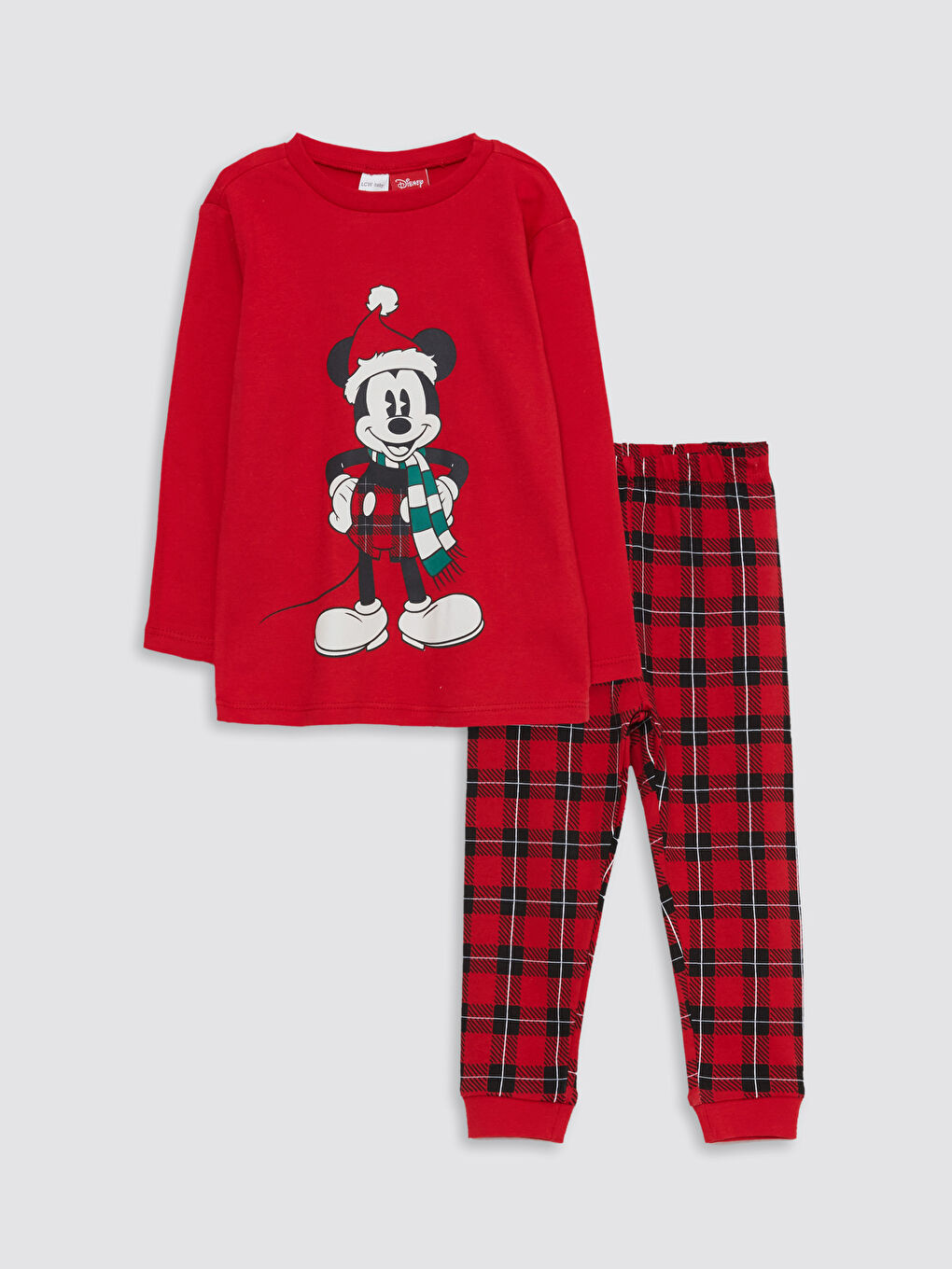 LCW baby Crew Neck Long Sleeve Mickey Mouse Printed Baby Boys' Pyjama Set -W2BY58Z1-HC3