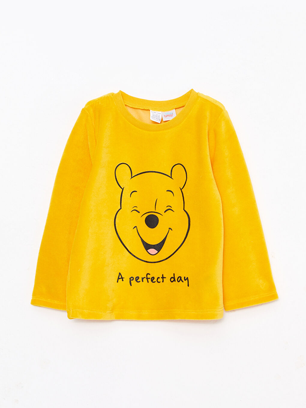 Ensemble de pyjama pour bébés garçons à col rond, manches longues, imprimé Winnie l'ourson-1