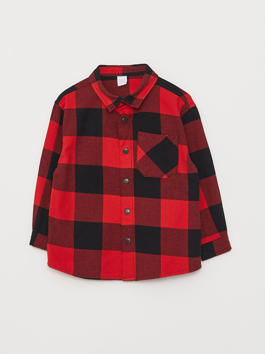 قميص أولاد رضع كم طويل بنقشة كاروهات