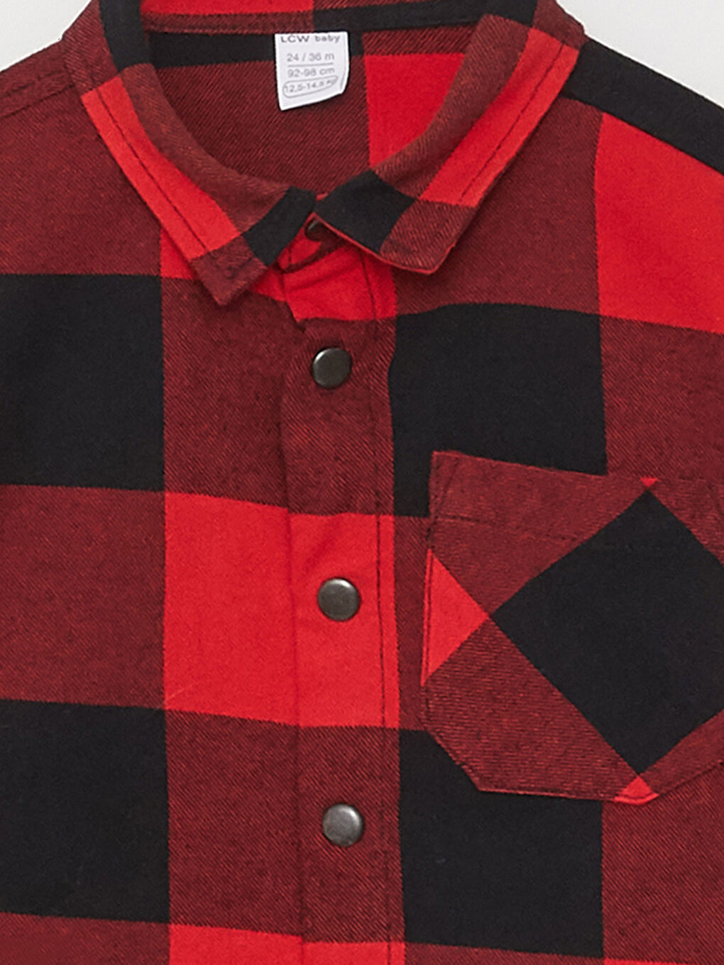 قميص أولاد رضع كم طويل بنقشة كاروهات-2