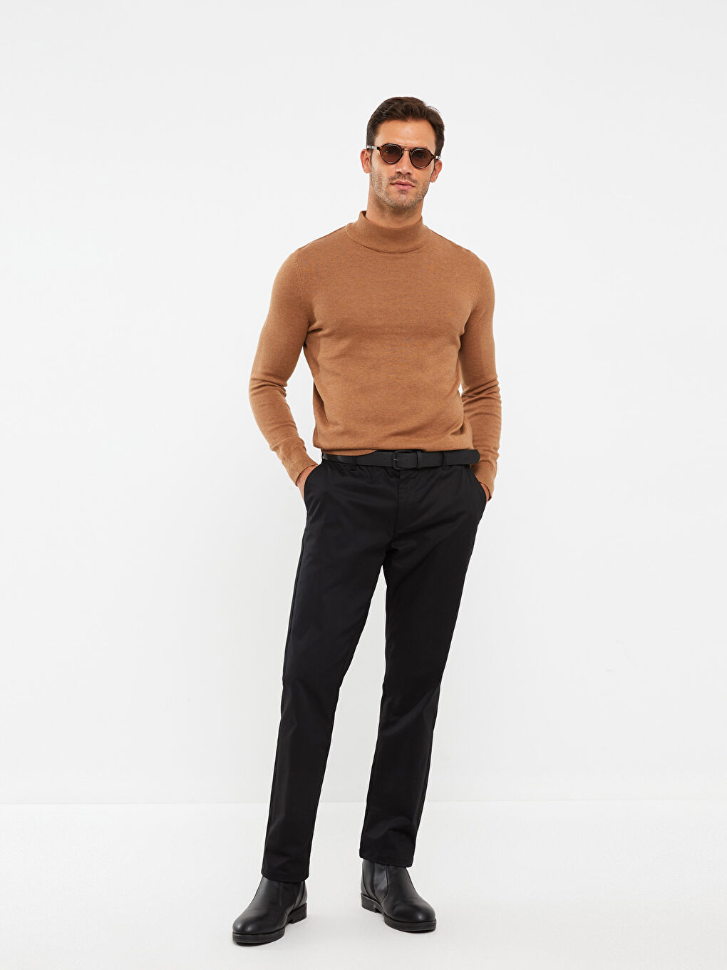 Half Turtleneck Long Sleeve Men's Knitwear Sweater-1