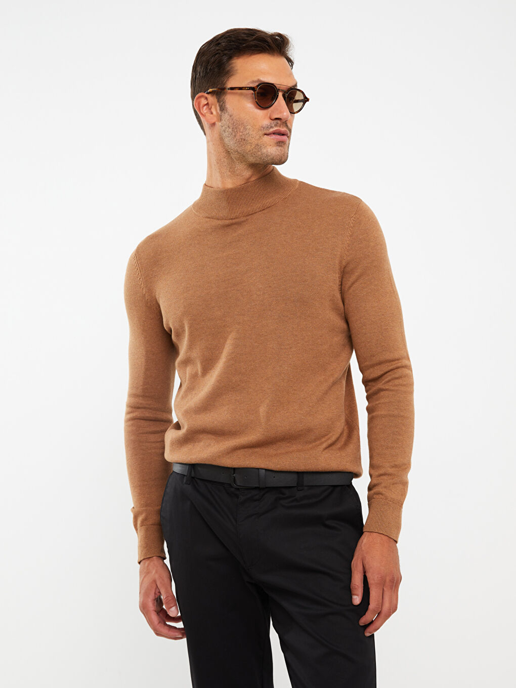 Half Turtleneck Long Sleeve Men's Knitwear Sweater-2