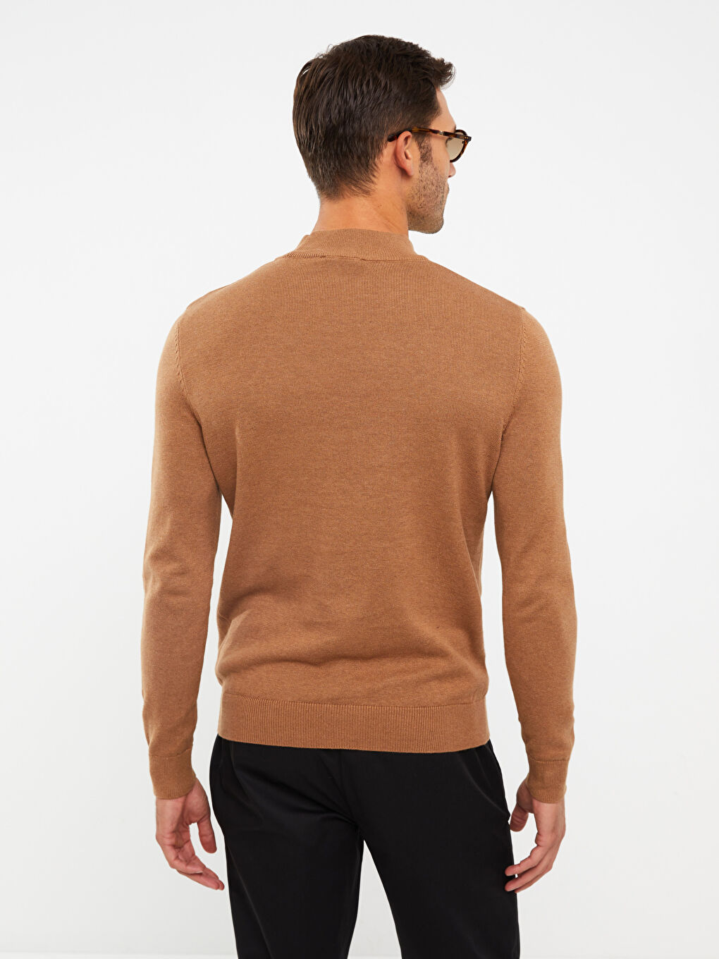 Half Turtleneck Long Sleeve Men's Knitwear Sweater-4