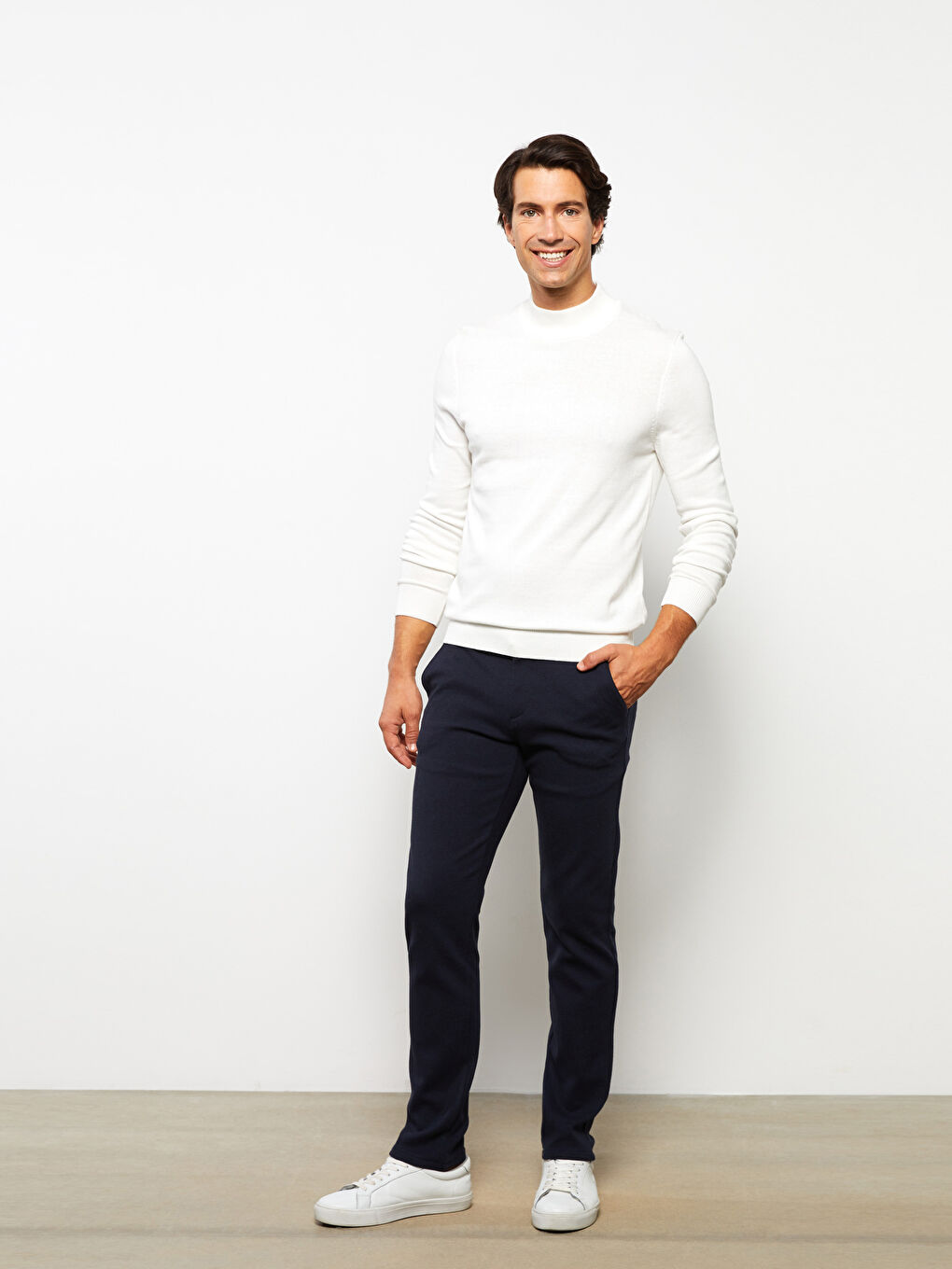 Half Turtleneck Long Sleeve Men's Knitwear Sweater-1