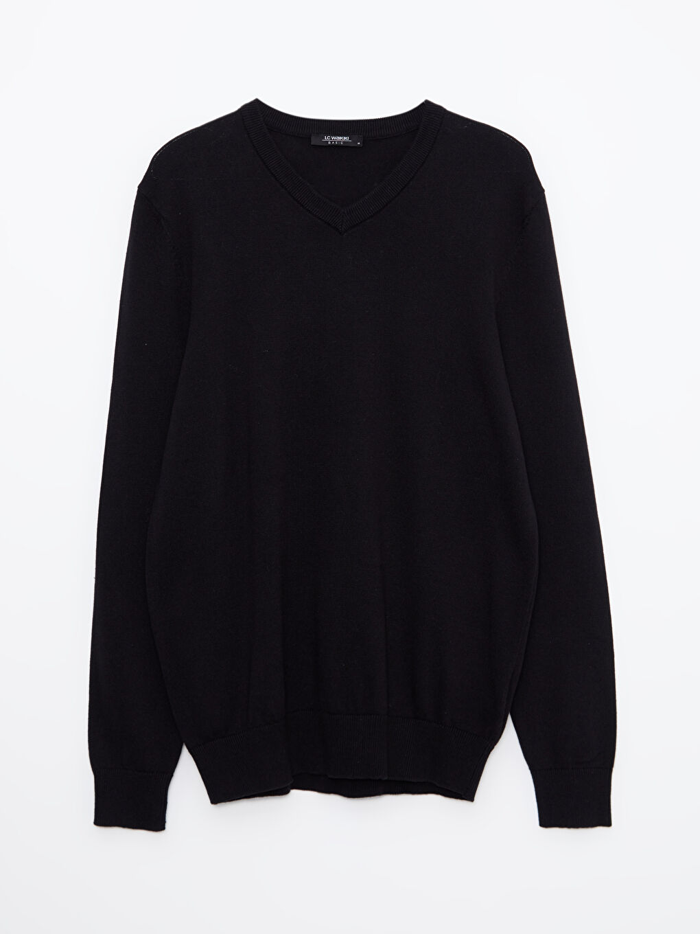 Siyah V Yaka Uzun Kollu Erkek Triko Kazak-5