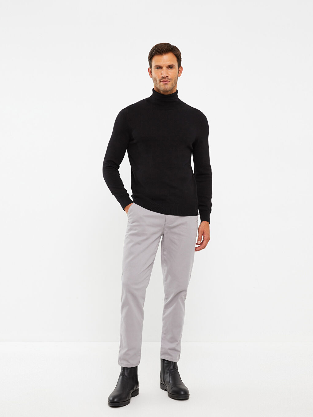 Turtleneck Long Sleeve Men's Knitwear Sweater-1