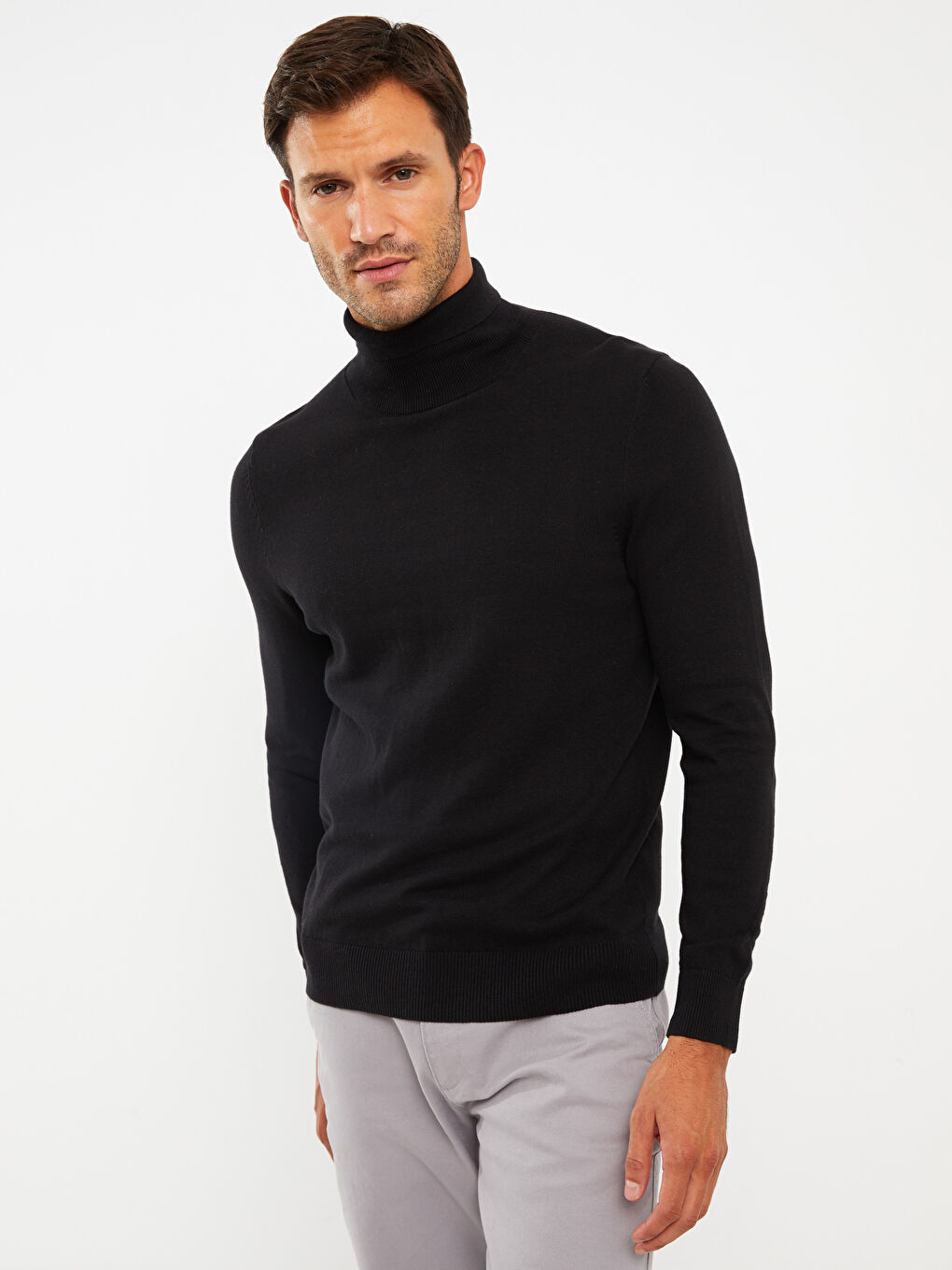 Turtleneck Long Sleeve Men's Knitwear Sweater-2