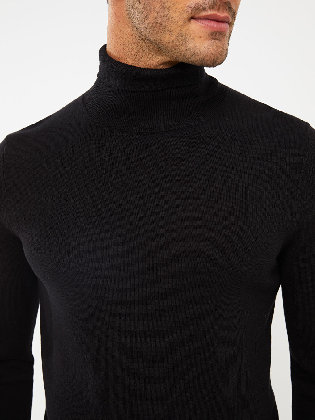 Turtleneck Long Sleeve Men's Knitwear Sweater-3