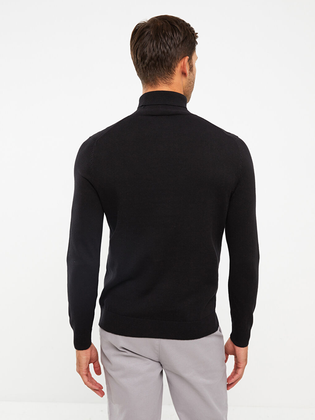 Turtleneck Long Sleeve Men's Knitwear Sweater-4