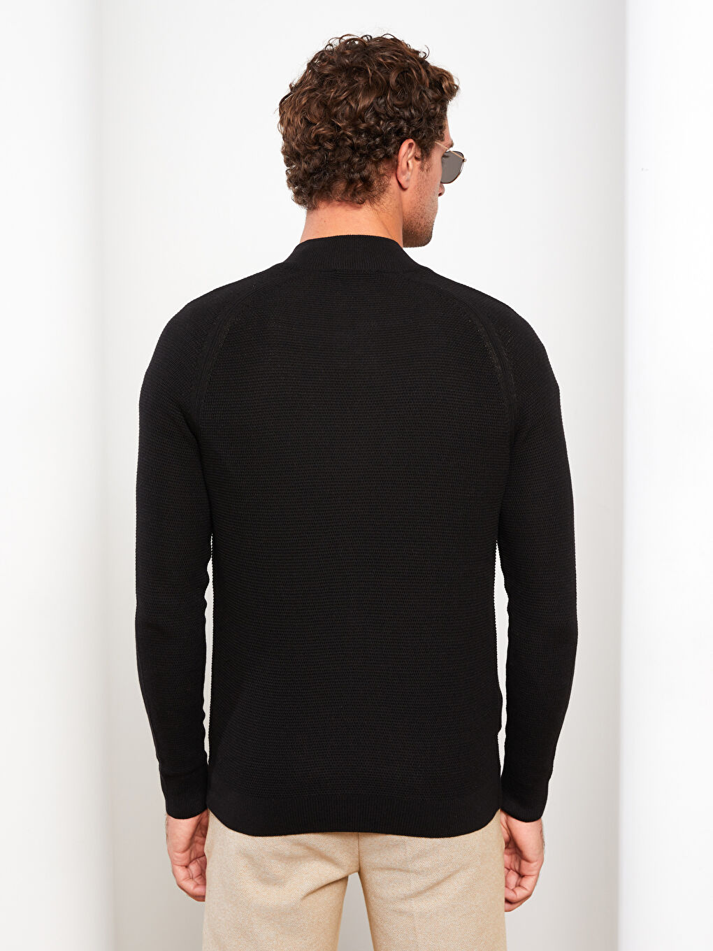 Cardigan en Tricot à Col Cheminée pour Hommes Coupe Régulière-4