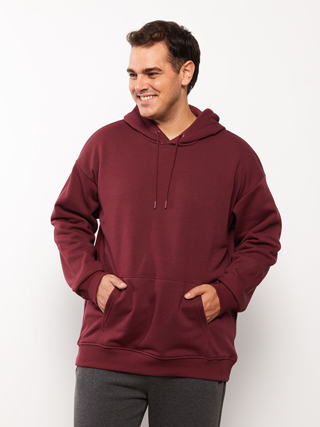 XSIDE Long Sleeve Men's Thick Hoodie -W2BY90Z8-HQV - LC Waikiki