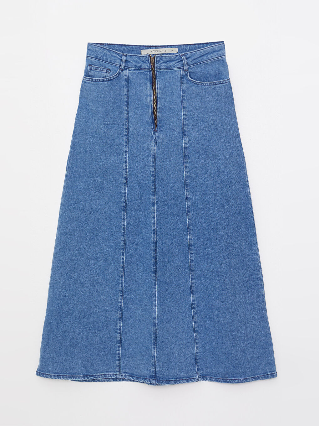 LCW ECO Women's Standard Fit Plain Denim Skirt -W2BY98Z8-311