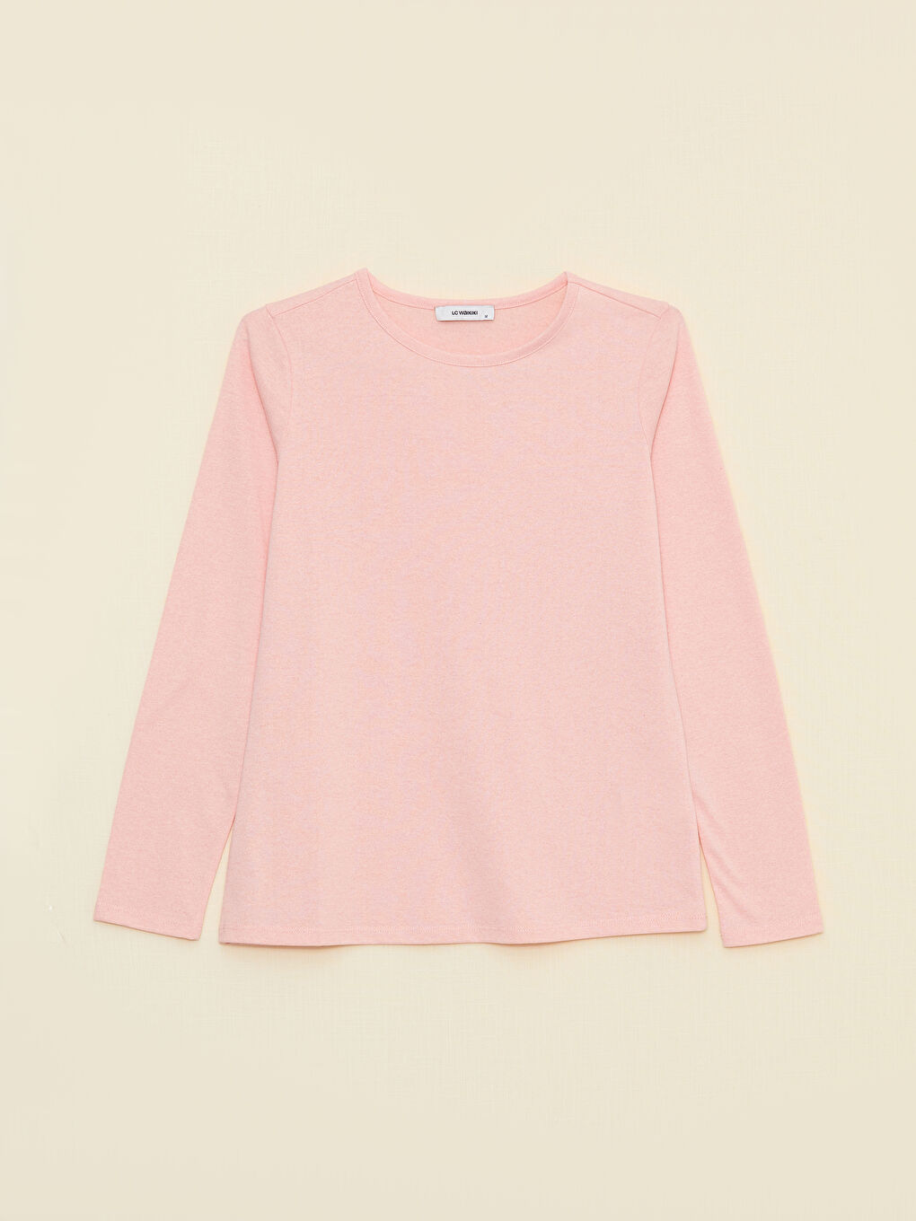 LCW ECO Rundhalsausschnitt Schlicht Langarm Damen T-Shirt -W2CA00Z8-JSK