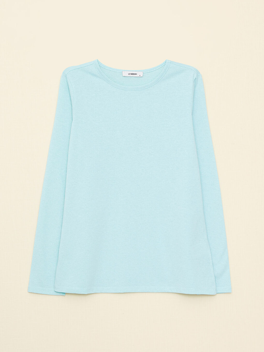 Crew Neck Plain Long Sleeve Women's T-Shirt-5