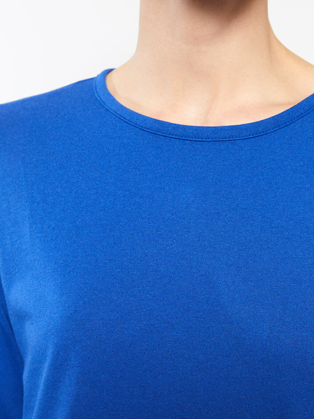 Crew Neck Plain Long Sleeve Women's T-Shirt-3