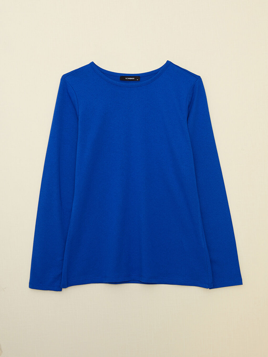 Crew Neck Plain Long Sleeve Women's T-Shirt-5