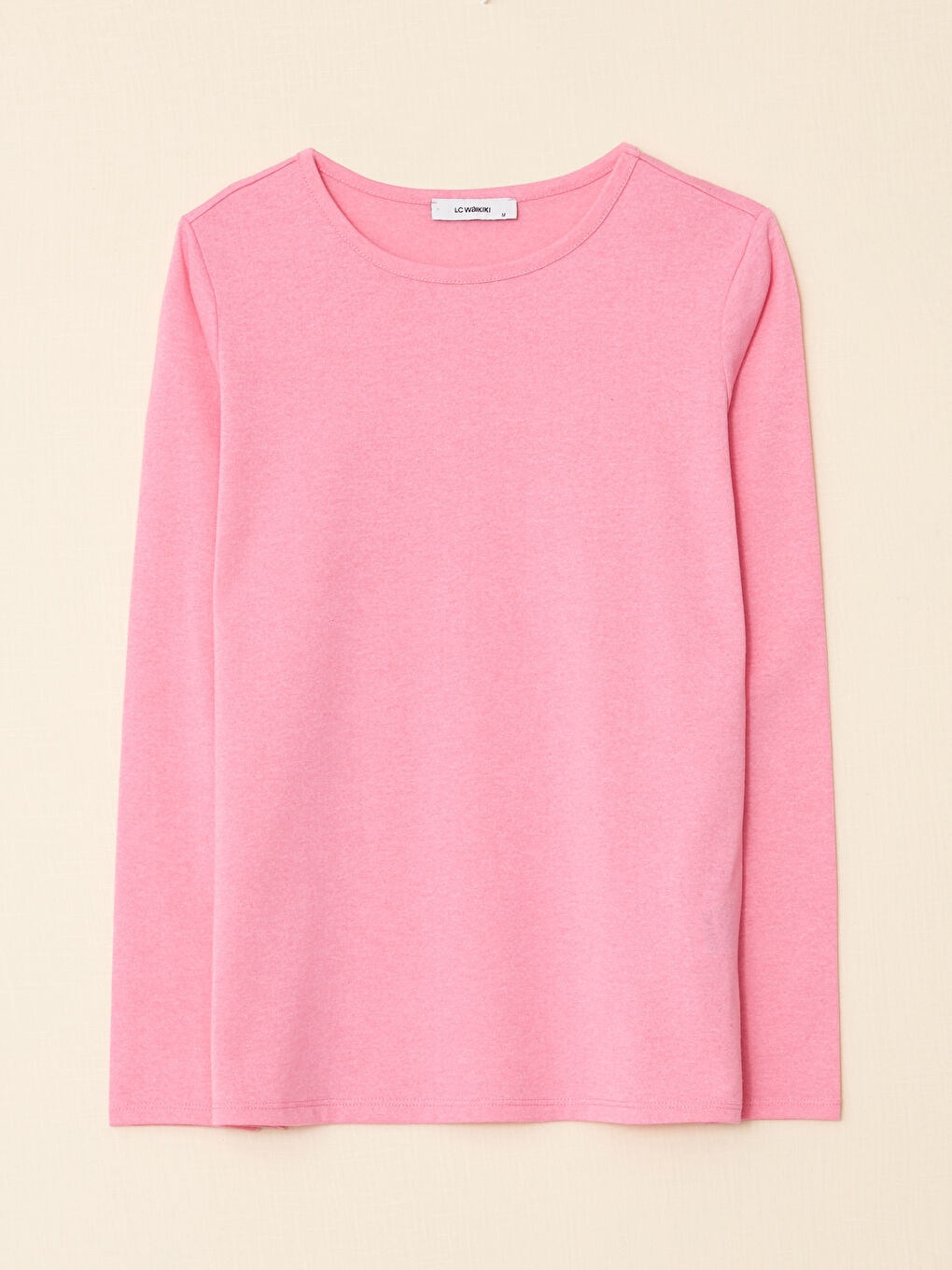 Crew Neck Plain Long Sleeve Women's T-Shirt-5