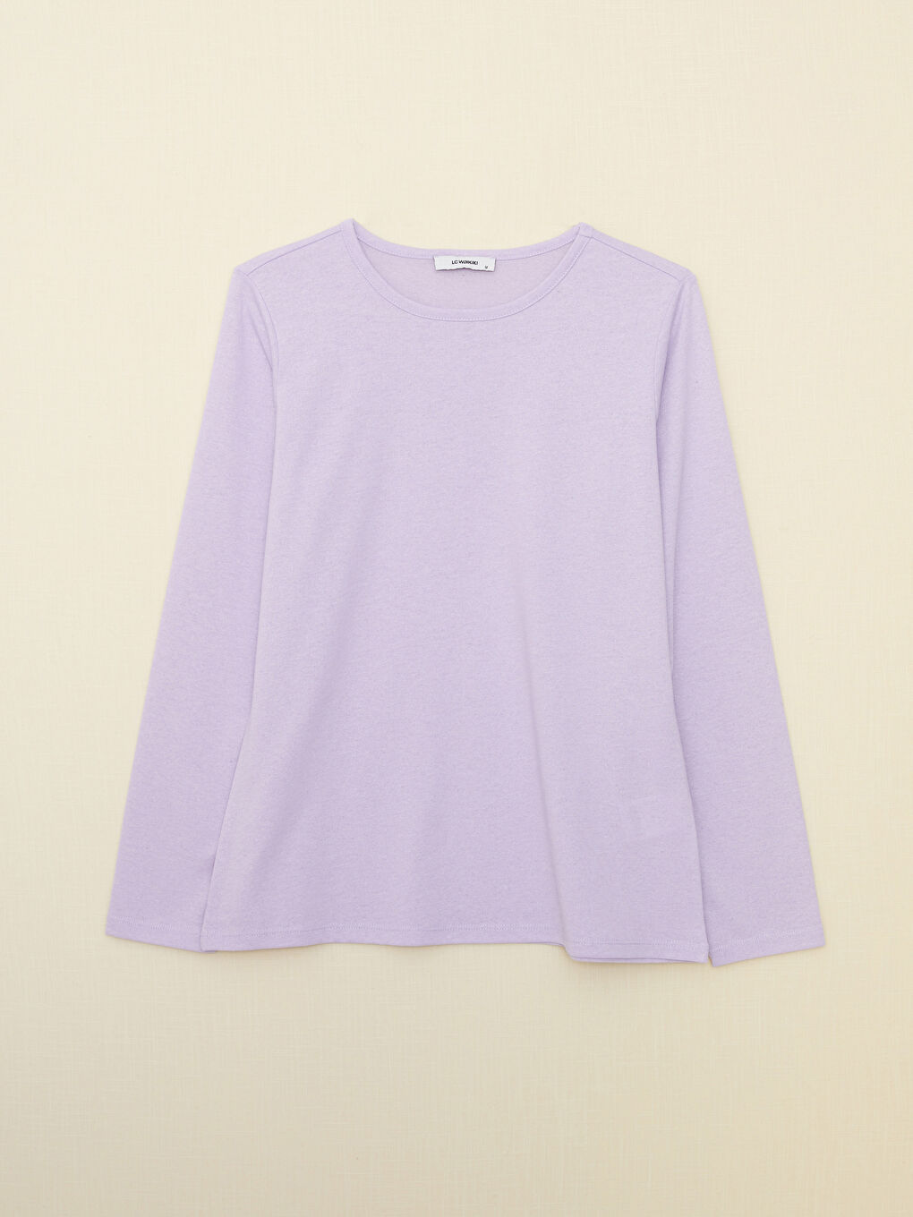 Crew Neck Plain Long Sleeve Women's T-Shirt-5