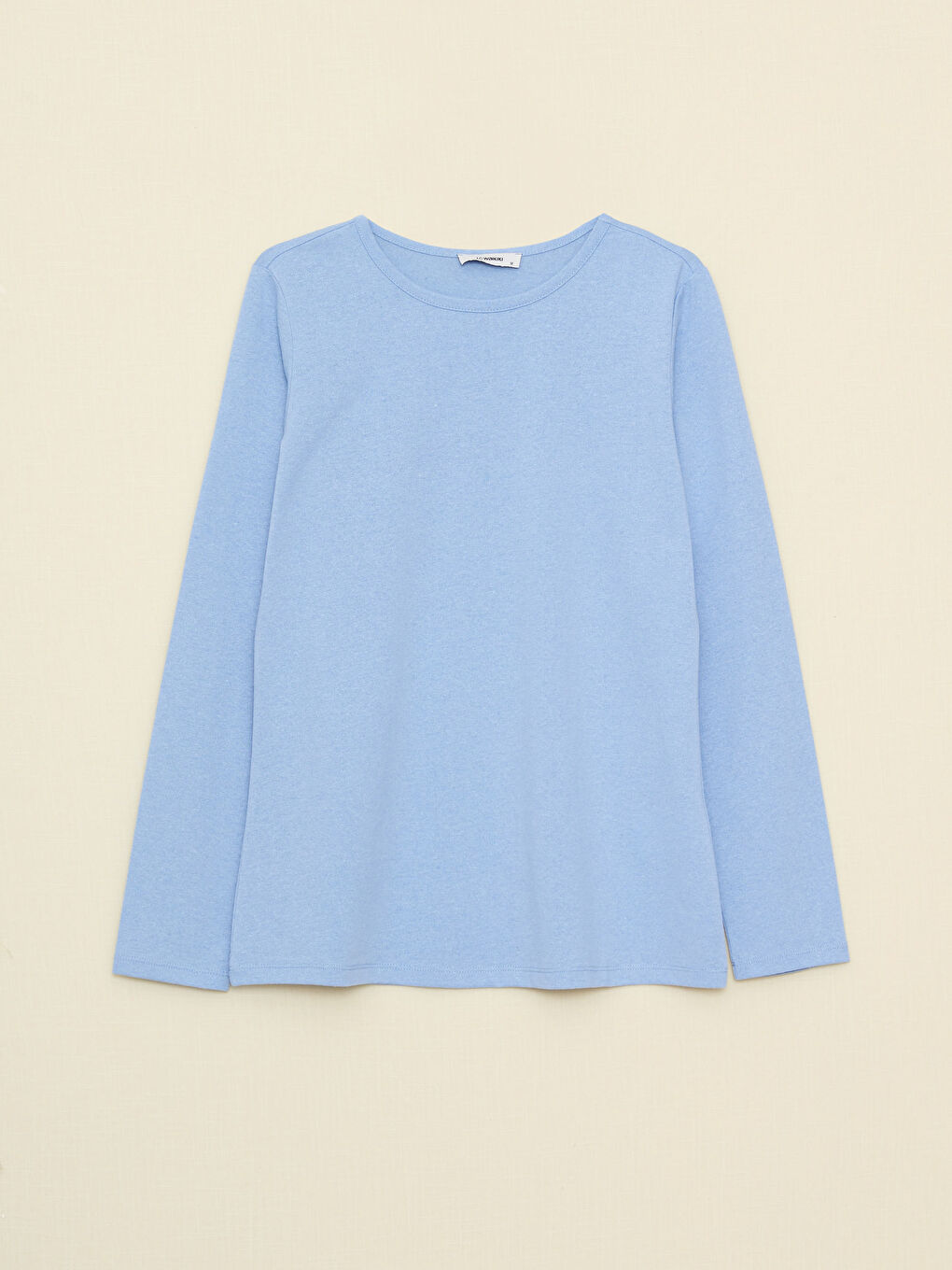 تيشيرت كم طويل سادة بياقة دائرية للسيدات-4