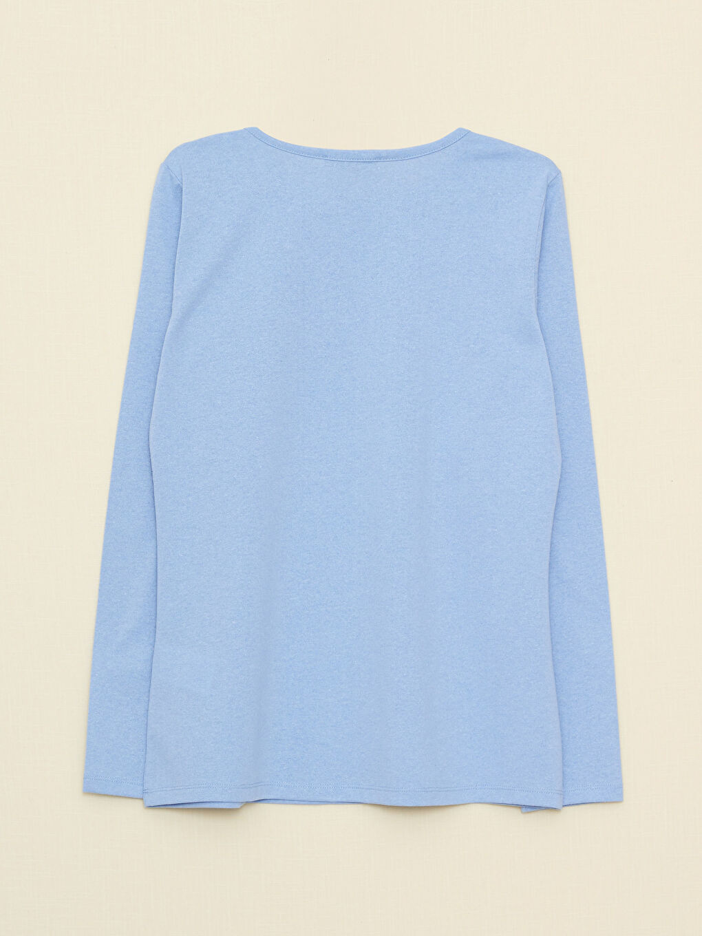 تيشيرت كم طويل سادة بياقة دائرية للسيدات-5