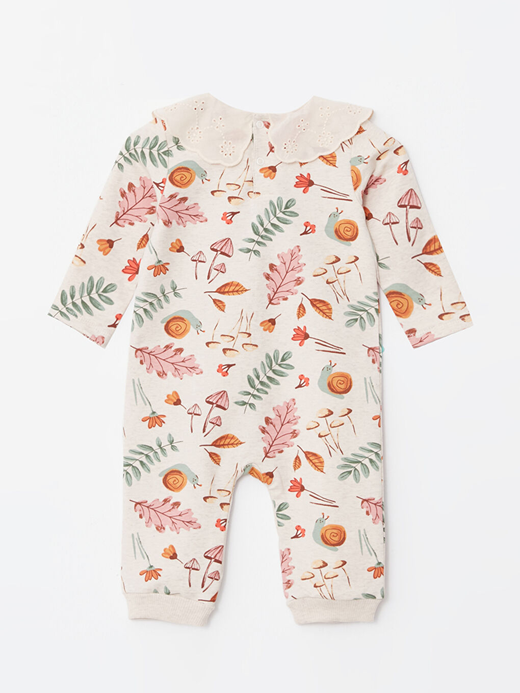 Karışık Bebe Yaka Uzun Kollu Desenli Kız Bebek Tulum-1