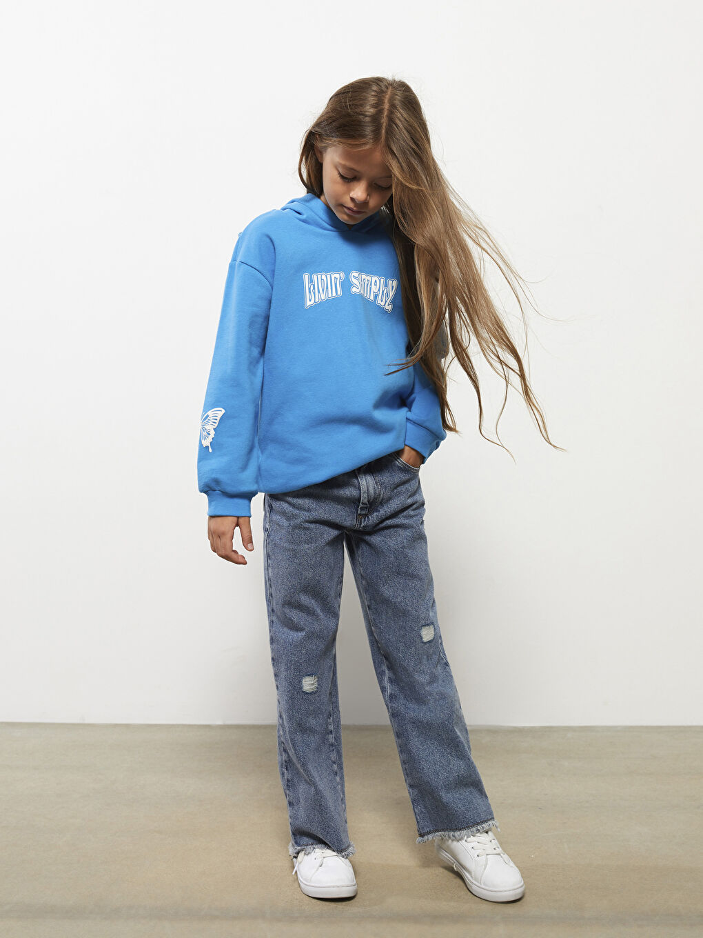 Ripped Detailed Girl Jean Trousers
