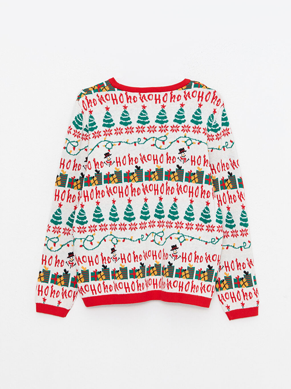 LCW Kids Crew Neck Christmas Themed Long Sleeve Girls' Knitwear Sweater -W2CA10Z4-MJQ
