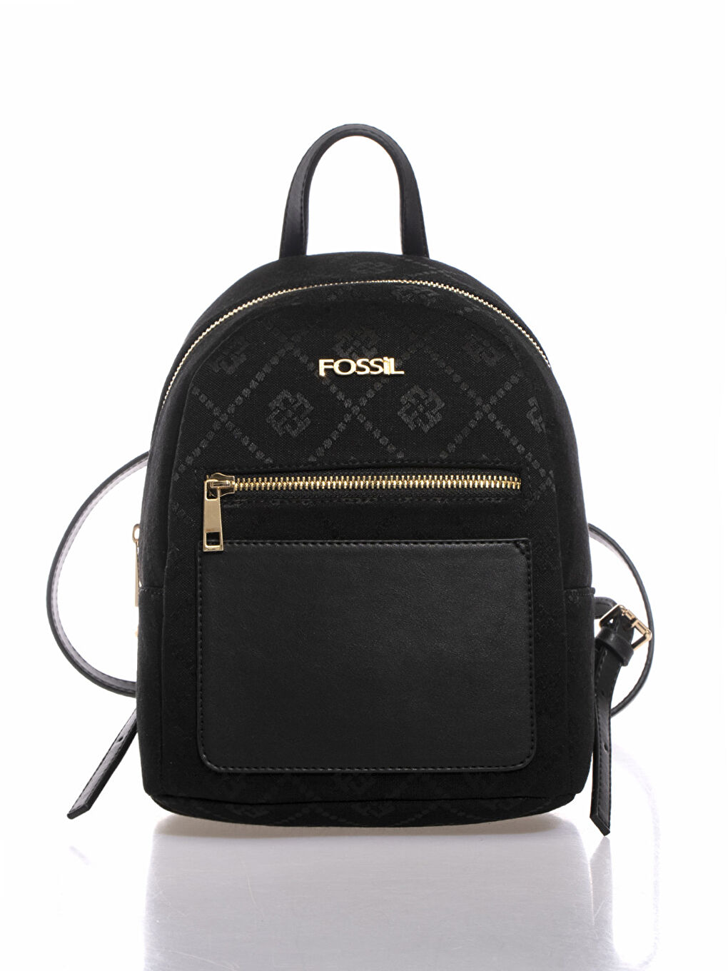 Siyah Fossil Desenli Kadın Sırt Çantası
