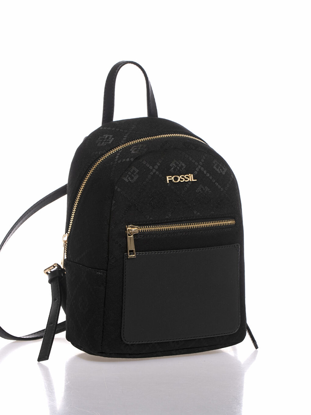 Siyah Fossil Desenli Kadın Sırt Çantası-1