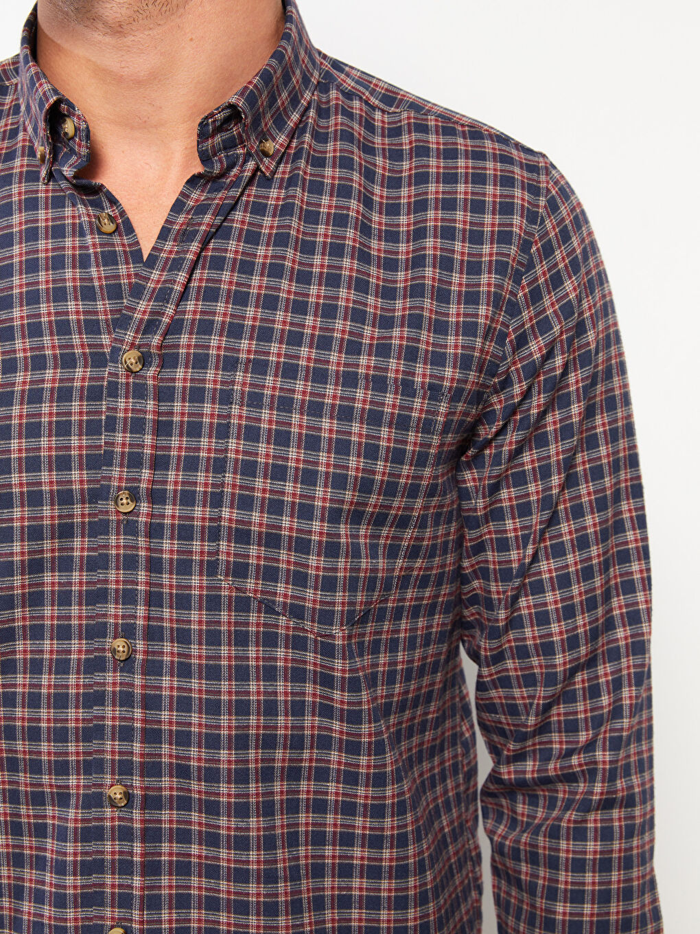 Ерлерге арналған ұзын жеңді торлы стандартты пішімді жейде-3