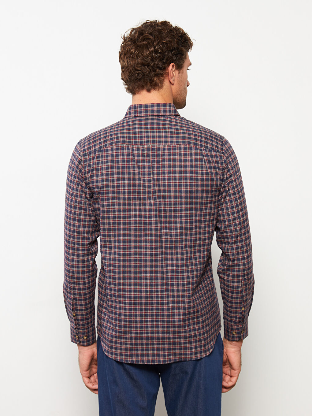 Ерлерге арналған ұзын жеңді торлы стандартты пішімді жейде-4