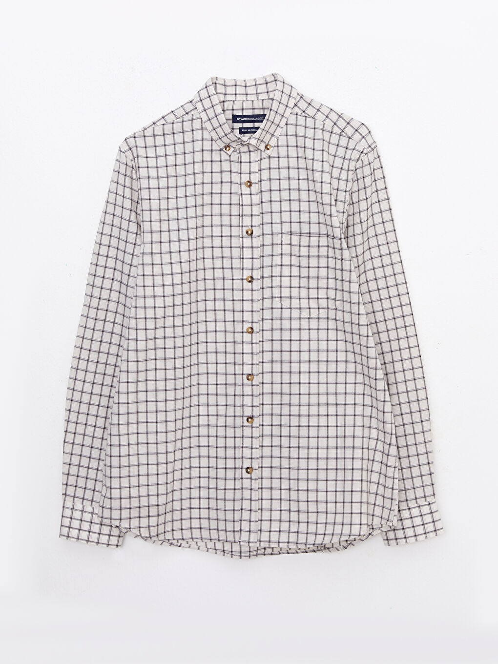 Regular Fit Long Sleeve Plaid Men's Shirt-5