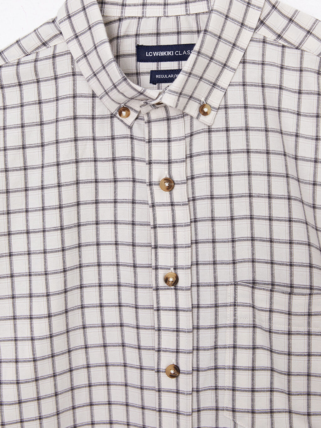 Regular Fit Long Sleeve Plaid Men's Shirt-7