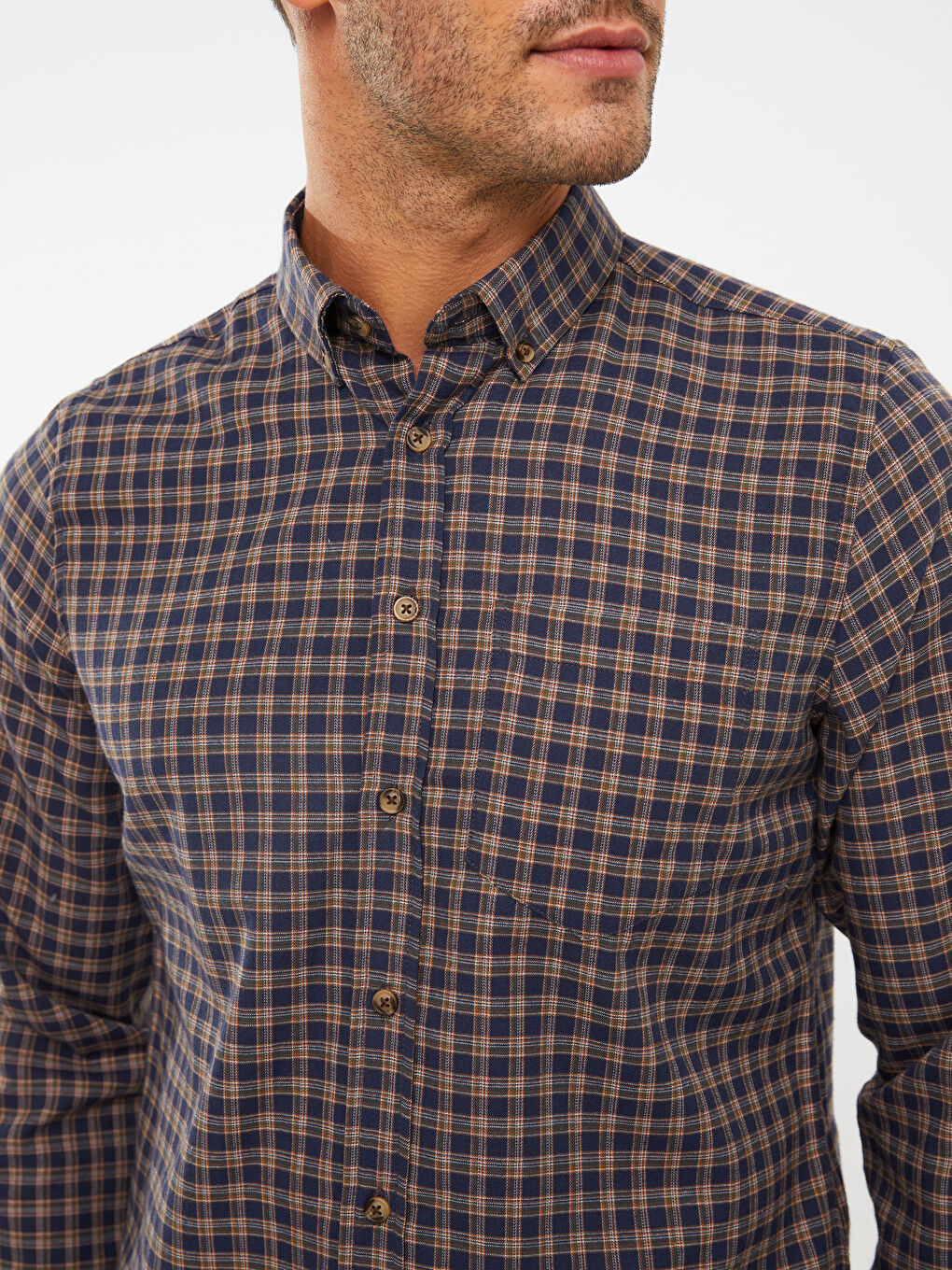 LCWAIKIKI Classic Regular Fit Long Sleeve Plaid Men's Shirt -W2CA32Z8-LMU