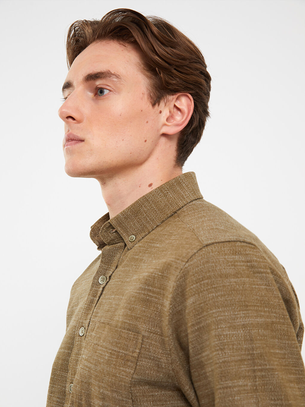 LCWAIKIKI Classic Regular Fit Uzun Kollu Armürlü Erkek Gömlek -W2CA37Z8-SM3