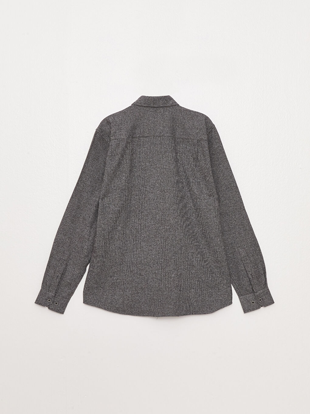 Gri Regular Fit Uzun Kollu Erkek Gömlek-6