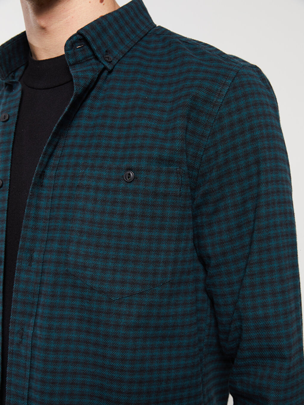 LCWAIKIKI Classic Regular Fit Uzun Kollu Ekose Gabardin Erkek Gömlek -W2CA44Z8-LM7