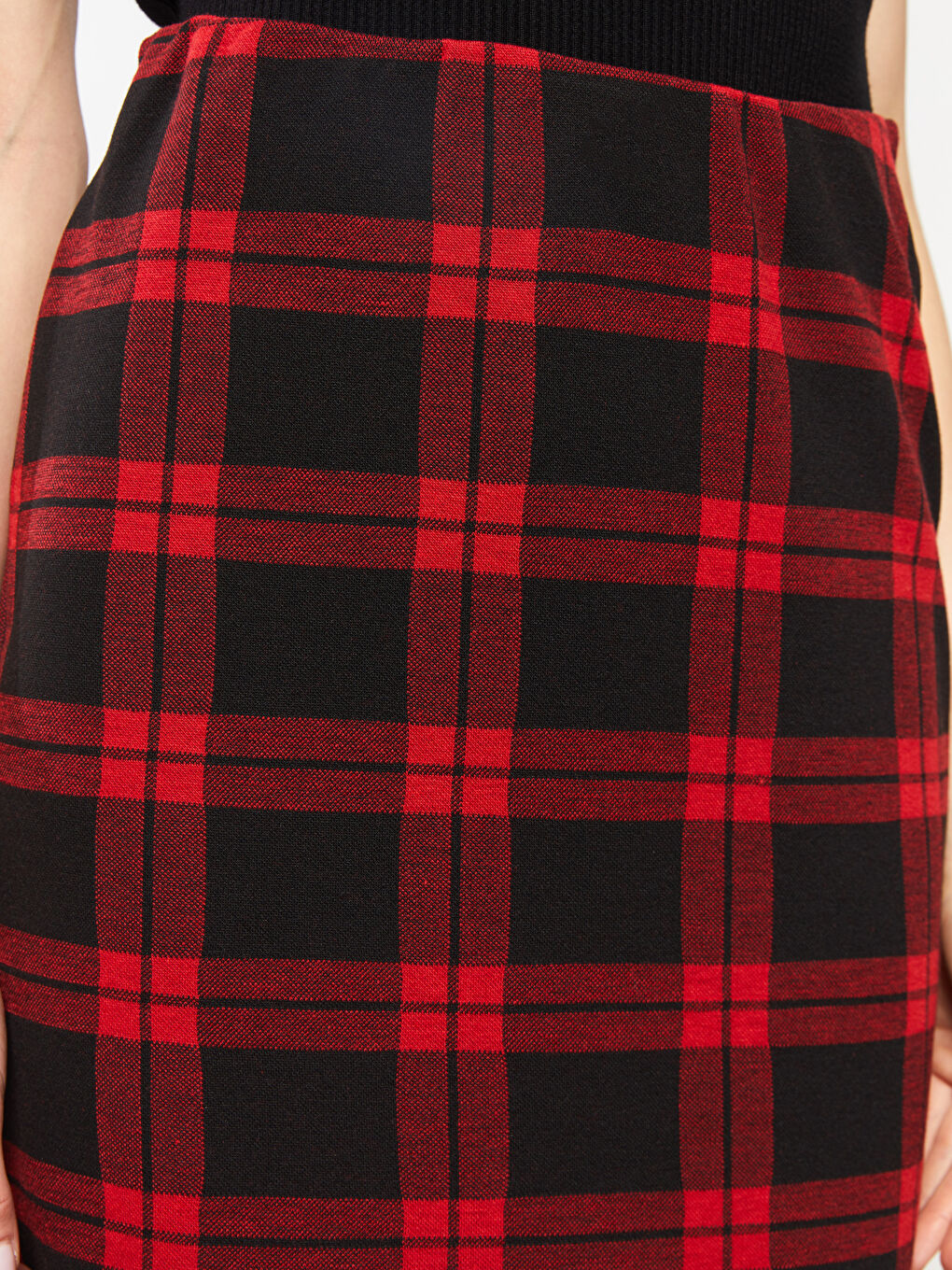 LCW ECO Slim Fit Plaid Women's Skirt -W2CA52Z8-LPB