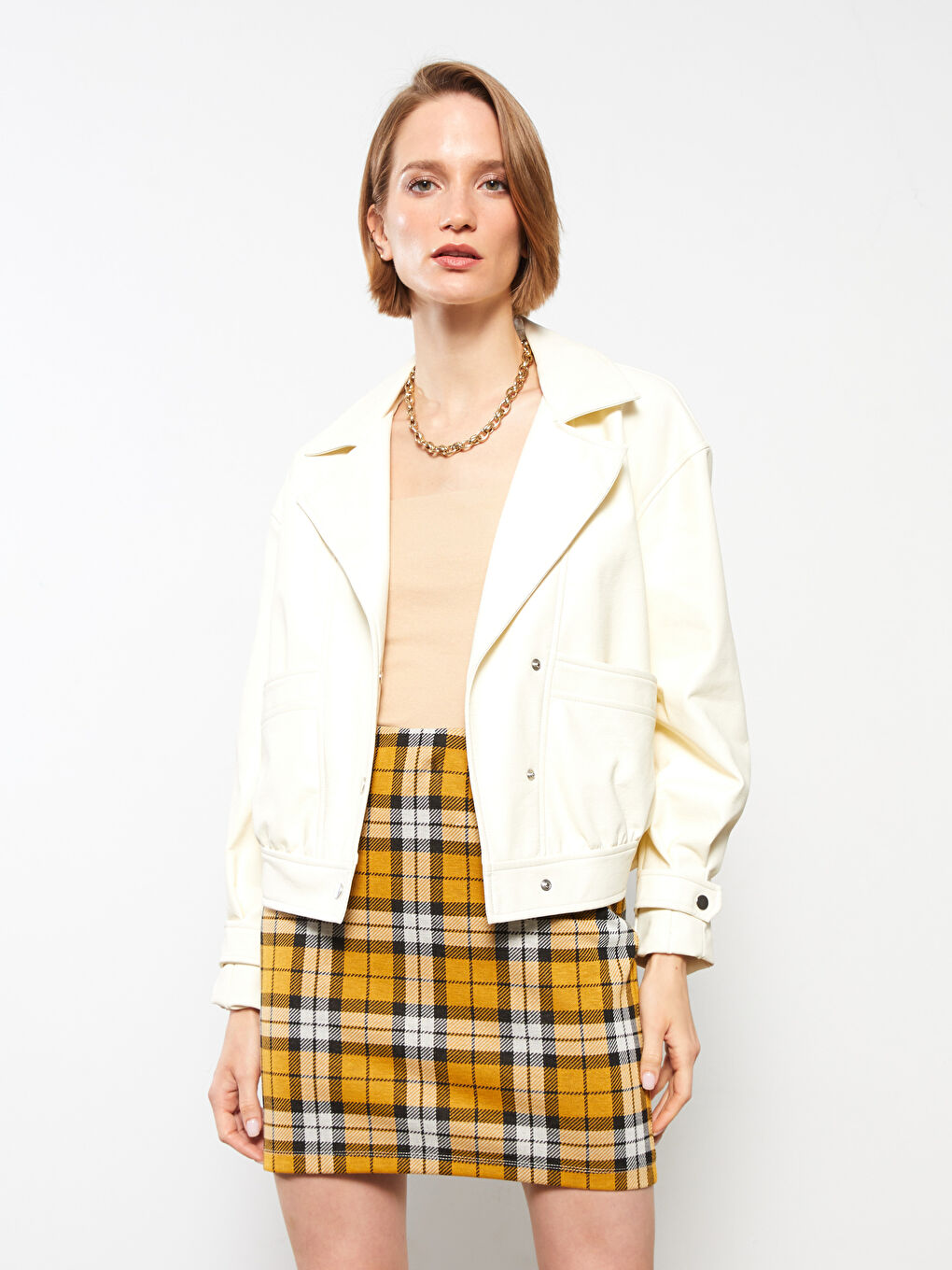 Спідниця для жінок у шотландку, слім-фіт-1