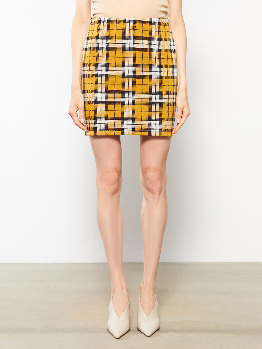 Спідниця для жінок у шотландку, слім-фіт-3