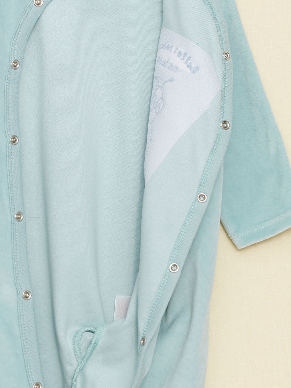 Mavi Bisiklet Yaka Uzun Kollu Nakışlı Organik Pamuklu Erkek Bebek Tulum-3