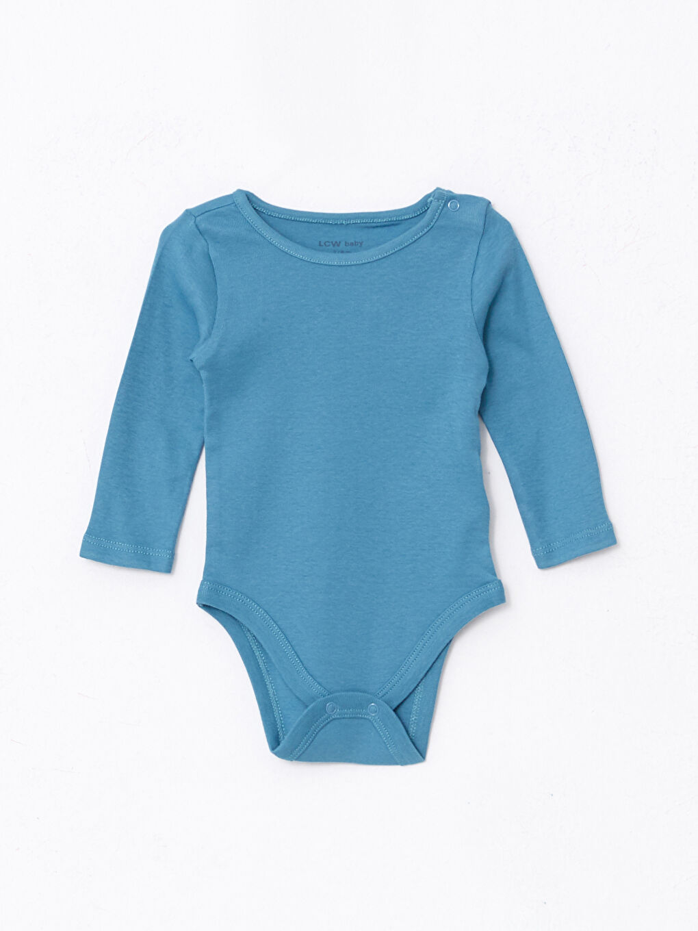 Mavi Bisiklet Yaka Uzun Kollu Basic Erkek Bebek Çıtçıtlı Body 5'li-1