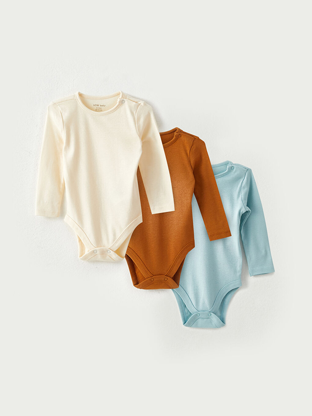 Mavi Bisiklet Yaka Uzun Kollu Basic Erkek Bebek Çıtçıtlı Body 3'lü