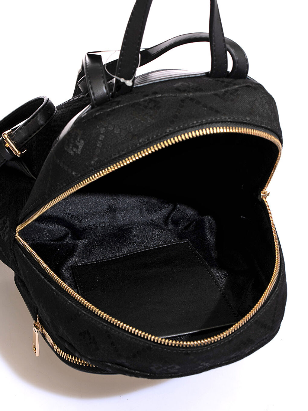 Siyah Fossil Desenli Kadın Sırt Çantası-6