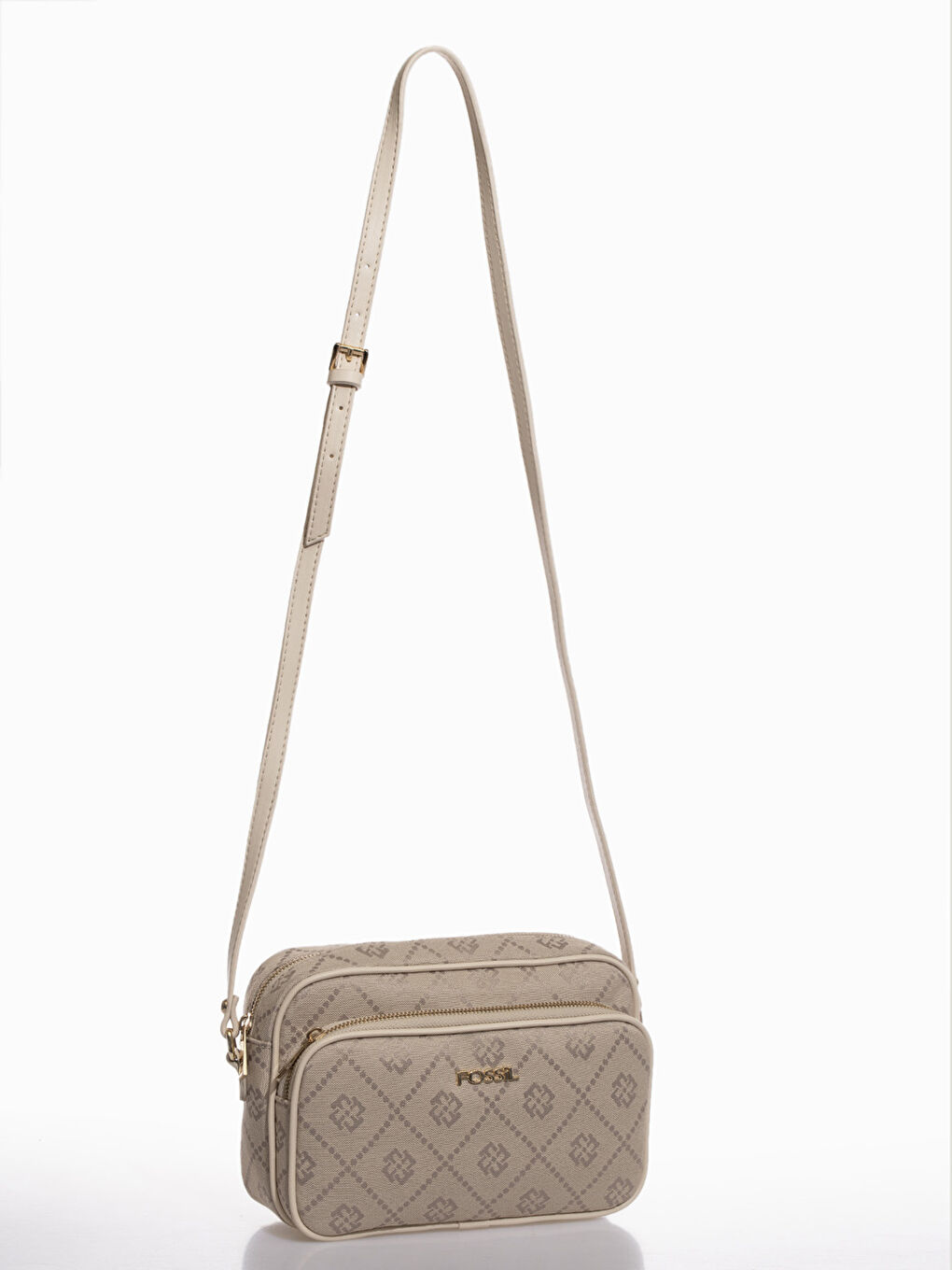 Bej Fossil Desenli Kadın Çapraz Çanta-4