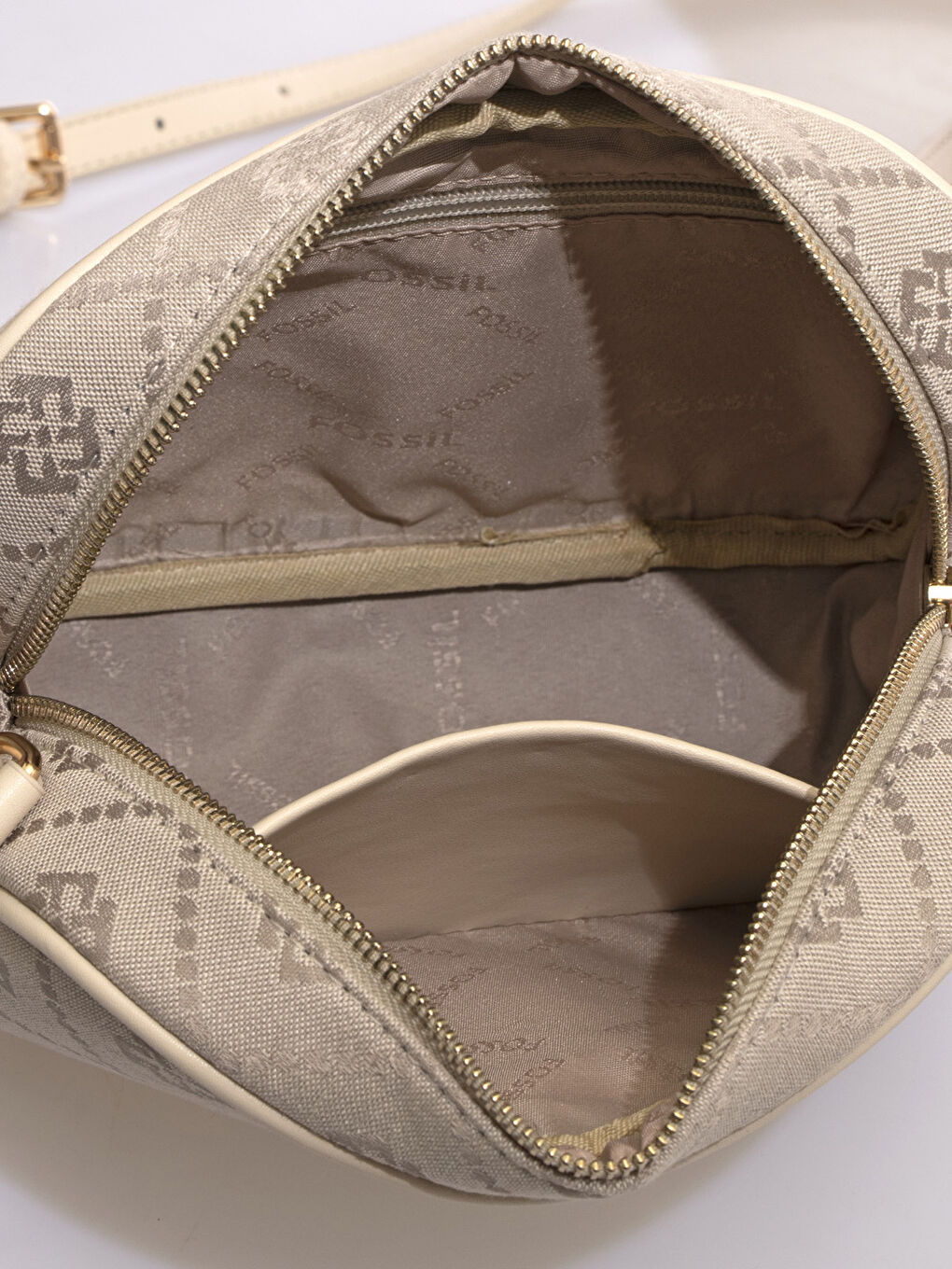 Bej Fossil Desenli Kadın Çapraz Çanta-3