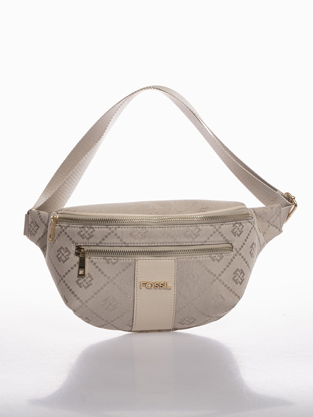 Bej Fossil Desenli Kadın Bel Çantası-3