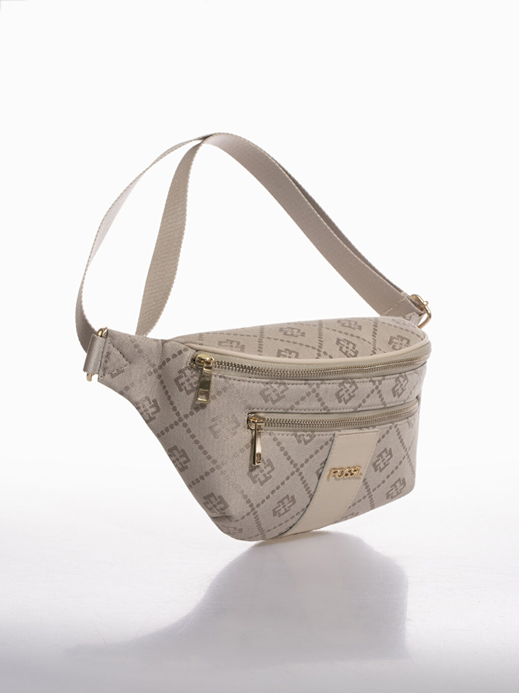 Bej Fossil Desenli Kadın Bel Çantası-4