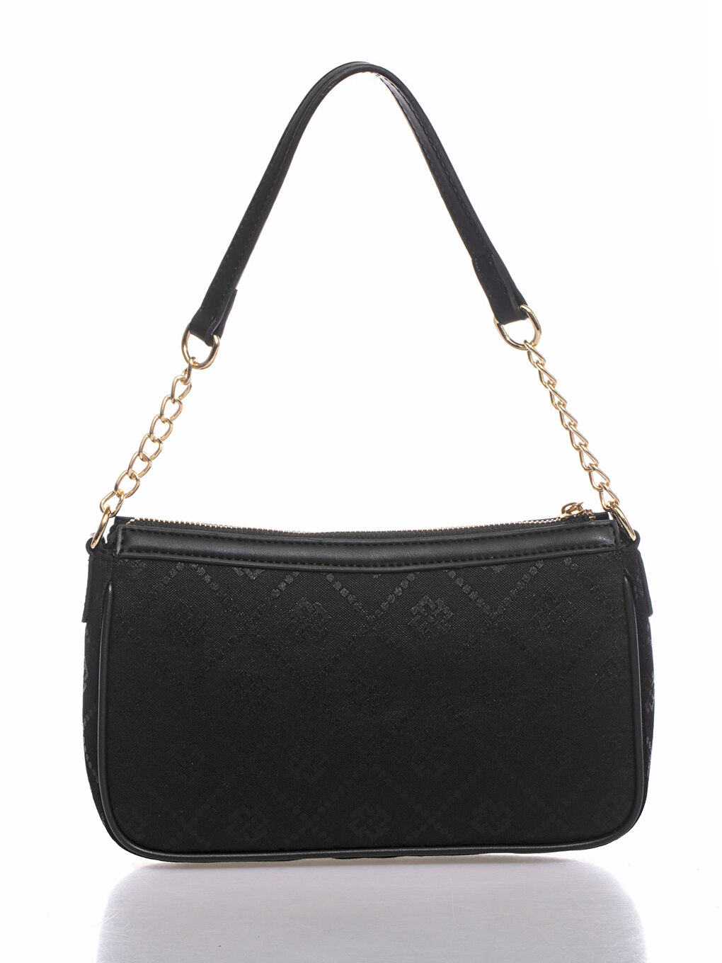 Siyah Fossil Desenli Kadın Omuz Çantası-5